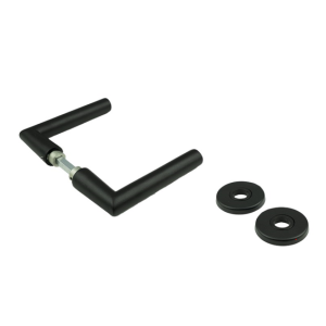 Basic-Black Line L- model haaks deurkruk met rozet