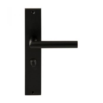 Deurkruk toledo ls rechth. wc.63/8 zwartop rechthoekig langschild WC63mm met 8mm stift