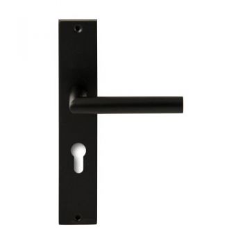 Deurkruk toledo ls rechth. pc.72 zwartop rechthoekig langschild profielcilinder 72mm