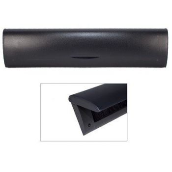 Basic-Black Line Tochtklep , Zwart  met klep en borstel