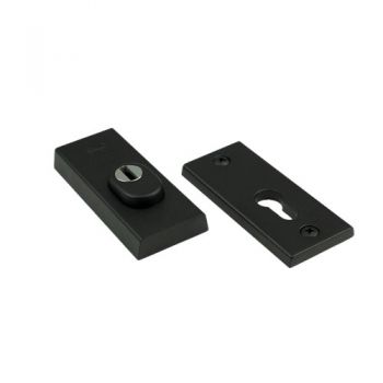 Basic-Black Line veiligheid rozet rechthoekig , Zwart RAL9005 met Luxe structuur Finish