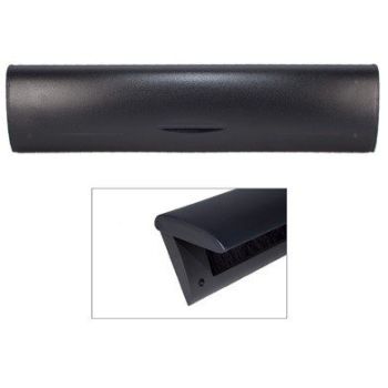 Basic-Black Line Tochtklep , Zwart met klep en borstel