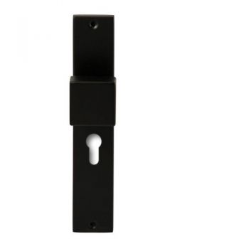 Deurkruk quadro ls rechth. pc.55 zwartop rechthoekig langschild profielcilinder 55mm