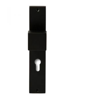 Deurkruk quadro ls rechth. pc.72 zwartop rechthoekig langschild profielcilinder 72mm