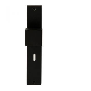 Deurkruk quadro ls rechth. sl.72 zwartop rechthoekig langschild sleutel 72mm